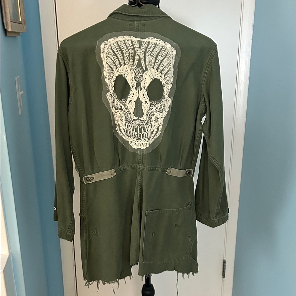 Green Jacket with Skull Design